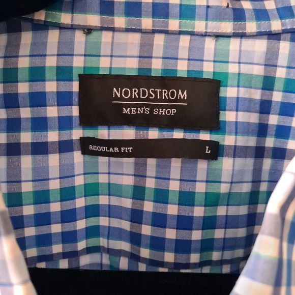 Nordstrom Blue Plaid Button Down Shirt - Picture 4 of 6